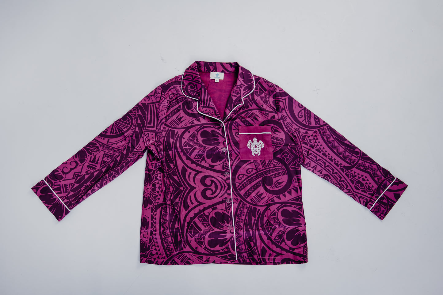 Purple potion culture satin women long sleeve sleepwear set