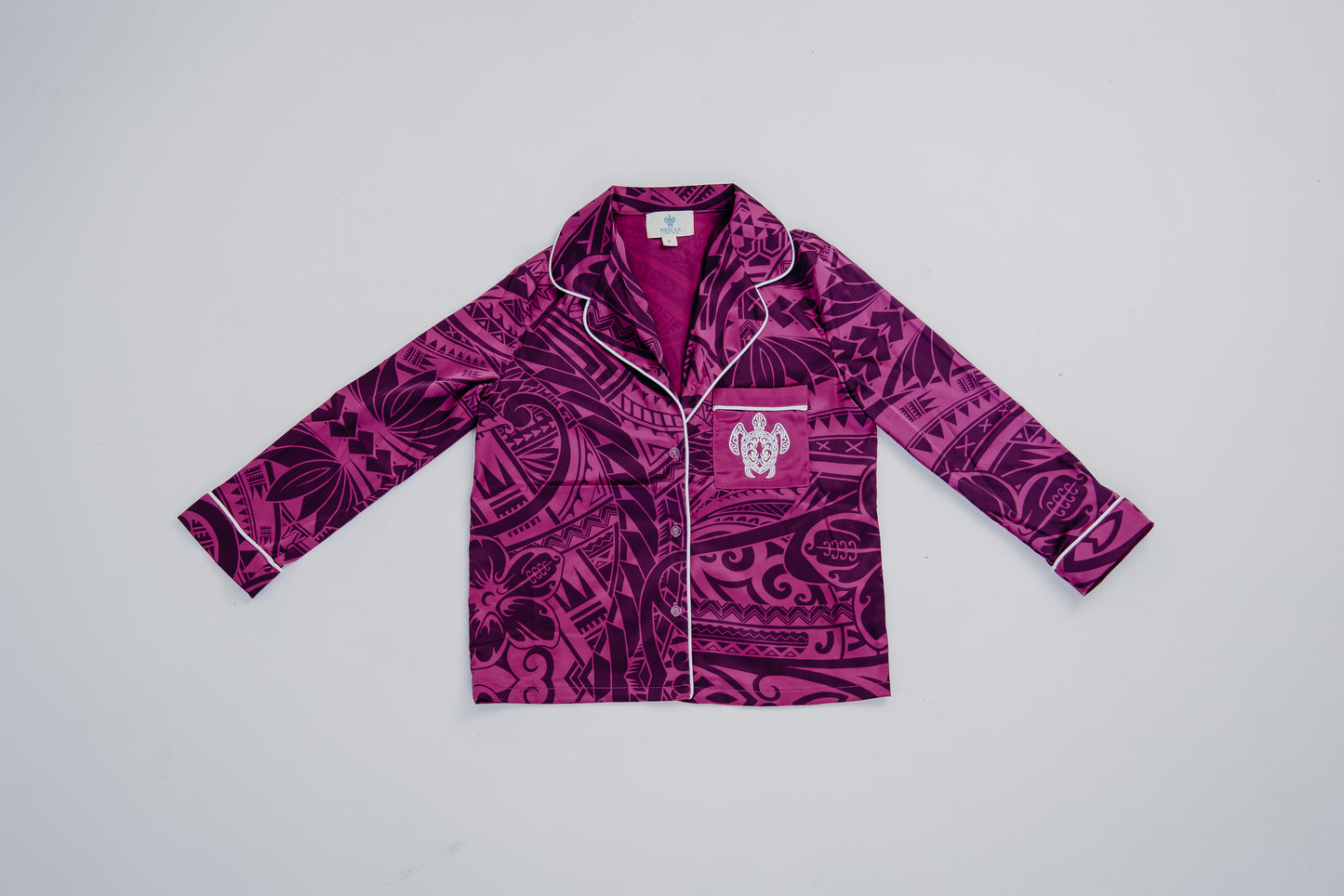 Purple potion culture satin girl long sleeve sleepwear set